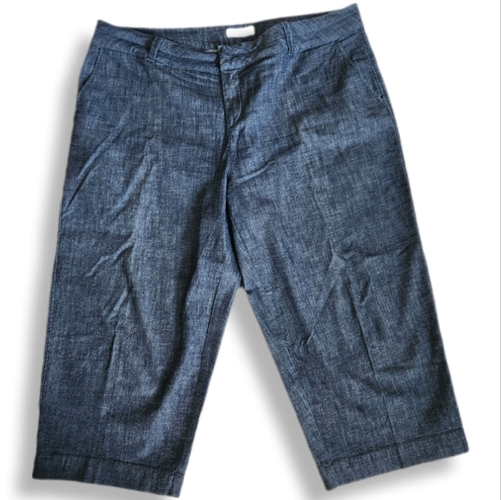 Coldwater Creek Natural Waist Pant Cropped Leg Blue Stretch Denim 20